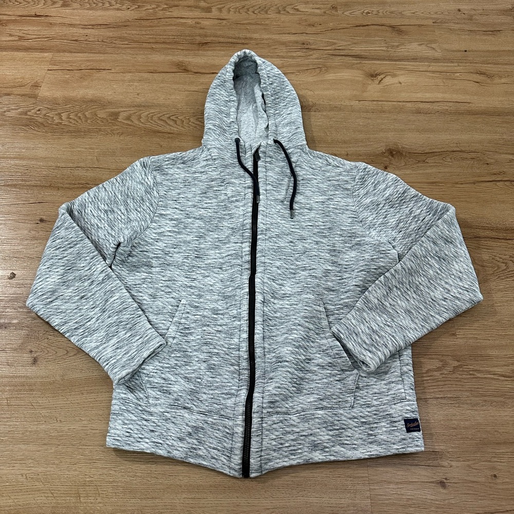 Good Man Brand Sporting Goods Mens Grey Space Dye Full Zip Hoodie Sweater Size M